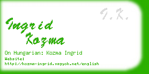 ingrid kozma business card